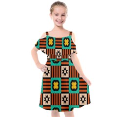 Kids  Cut Out Shoulders Chiffon Dress 