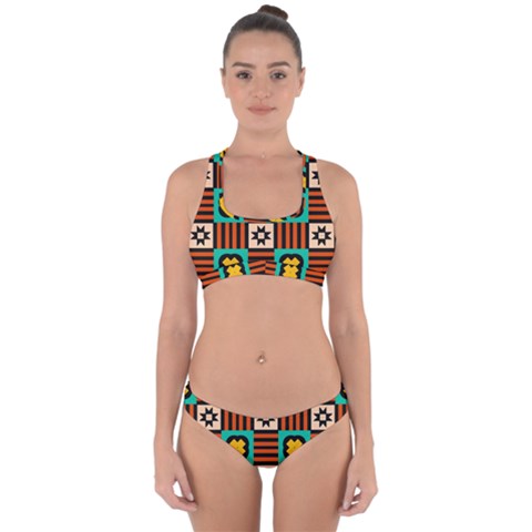 Shapes in shapes                                                              Cross Back Hipster Bikini Set from ArtsNow.com