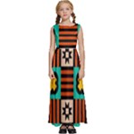 Shapes in shapes                                                     Kids  Satin Sleeveless Maxi Dress