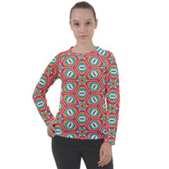 Hexagons and stars pattern      Women s Long Sleeve Raglan Tee from ArtsNow.com