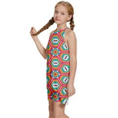 Kids  Halter Collar Waist Tie Chiffon Dress 