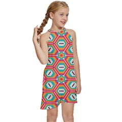 Kids  Halter Collar Waist Tie Chiffon Dress 