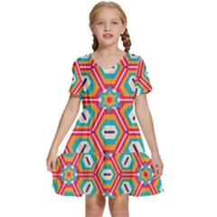 Kids  Short Sleeve Tiered Mini Dress 