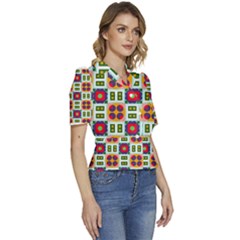 Puffed Short Sleeve Button Up Jacket 