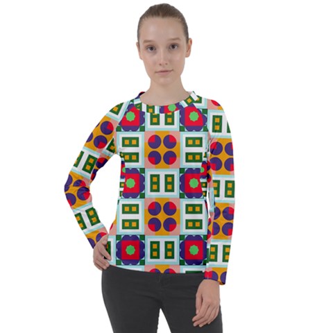 Shapes in shapes 2       Women s Long Sleeve Raglan Tee from ArtsNow.com