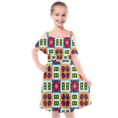 Kids  Cut Out Shoulders Chiffon Dress 