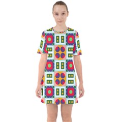 Sixties Short Sleeve Mini Dress 