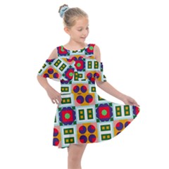 Kids  Shoulder Cutout Chiffon Dress 