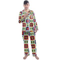 Men s Long Sleeve Satin Pajamas Set 