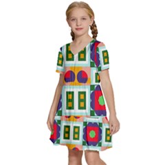 Kids  Short Sleeve Tiered Mini Dress 