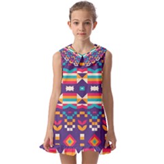 Kids  Pilgrim Collar Ruffle Hem Dress 