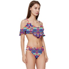 Ruffle Edge Tie Up Bikini Set	 