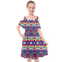 Kids  Cut Out Shoulders Chiffon Dress 