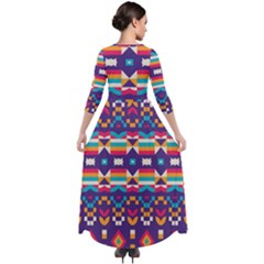 Quarter Sleeve Maxi Velour Dress 