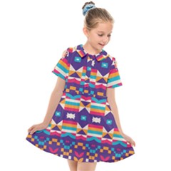 Kids  Short Sleeve Shirt Dress 