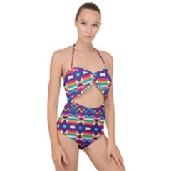 Scallop Top Cut Out Swimsuit 