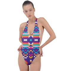 Backless Halter One Piece Swimsuit 