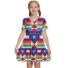 Kids  Short Sleeve Tiered Mini Dress 