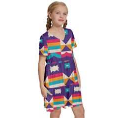 Kids  Short Sleeve Tiered Mini Dress 