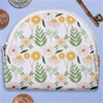 Flowers on a white background pattern                                                                    Horseshoe Style Canvas Pouch