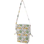 Flowers on a white background pattern                                                                    Folding Shoulder Bag