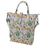 Flowers on a white background pattern                                                                    Buckle Top Tote Bag