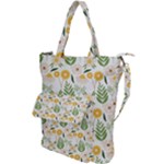 Flowers on a white background pattern                                                                    Shoulder Tote Bag