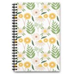 Flowers on a white background pattern                                                                    5.5  x 8.5  Notebook New