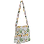 Flowers on a white background pattern                                                                 Zipper Messenger Bag