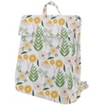 Flowers on a white background pattern                                                                 Flap Top Backpack