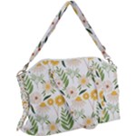 Flowers on a white background pattern                                                                 Canvas Crossbody Bag