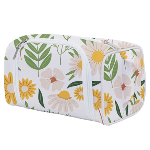 Flowers on a white background pattern                                                                 Toiletries Pouch from ArtsNow.com