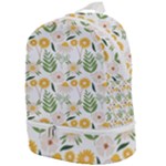 Flowers on a white background pattern                                                                Zip Bottom Backpack