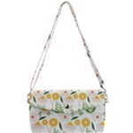 Flowers on a white background pattern                                                                Removable Strap Clutch Bag