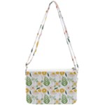 Flowers on a white background pattern                                                                Double Gusset Crossbody Bag