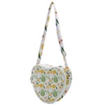 Flowers on a white background pattern                                                                Heart Shoulder Bag