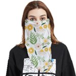 Flowers on a white background pattern                                                               Face Covering Bandana (Triangle)