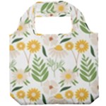 Flowers on a white background pattern                                                           Foldable Grocery Recycle Bag