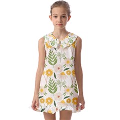 Kids  Pilgrim Collar Ruffle Hem Dress 