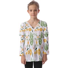 Kids  V Neck Casual Top 