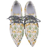 Flowers on a white background pattern                                                                 Women s Pointed Oxford Shoes