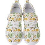 Flowers on a white background pattern                                                                Men s Velcro Strap Shoes