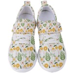 Flowers on a white background pattern                                                                 Women s Velcro Strap Shoes