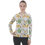 Flowers on a white background pattern                                                                  Women s Pique Long Sleeve Tee