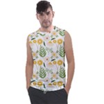 Flowers on a white background pattern                                                                  Men s Regular Tank Top