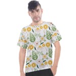 Flowers on a white background pattern                                                                  Men s Sport Top