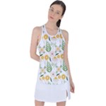 Flowers on a white background pattern                                                                   Racer Back Mesh Tank Top