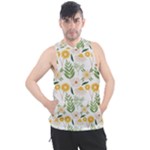 Flowers on a white background pattern                                                                  Men s Sleeveless Hoodie