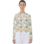 Flowers on a white background pattern                                                                   Women s Slouchy Sweat