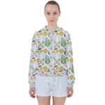 Flowers on a white background pattern                                                                   Women s Tie Up Sweat